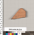 Terracotta fragment of an amphora (jar), Terracotta, Etruscan