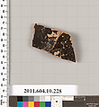 Terracotta fragment of a closed shape, Terracotta, Etruscan