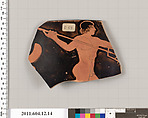 Terracotta rim fragment of a skyphos (deep drinking cup), Terracotta, Greek, South Italian, Apulian