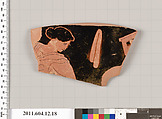 Terracotta fragment of a closed shape, Terracotta, Greek, South Italian, Apulian
