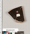Terracotta fragment of an open shape (deep drinking cup), Terracotta, Greek, South Italian, Lucanian