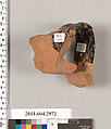 Terracotta fragment of an oinochoe (jug), Terracotta, Greek, Attic