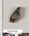 Terracotta rim fragment of a skyphos (deep drinking cup), Terracotta, Greek, South Italian, Gnathian