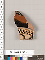 Terracotta fragment of a plate, Terracotta, Greek, Attic