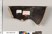 Terracotta rim fragment of a skyphos (deep drinking cup), Terracotta, Greek, South Italian