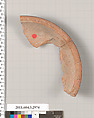 Terracotta fragment of a pyxis (box)?, Terracotta, Greek, Attic