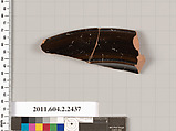 Terracotta rim fragment from a plate, Terracotta, Greek, Attic
