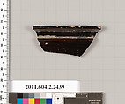 Terracotta rim fragment from a kalathos?, Terracotta, Greek, Attic
