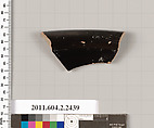 Terracotta rim fragment from a kalathos?, Terracotta, Greek, Attic