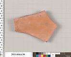 Terracotta fragment of a closed shape, Terracotta, Greek, Attic