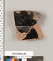 Terracotta fragment of an amphora (jar), Terracotta, Greek, Attic