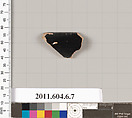 Terracotta rim fragment of an open shape, Terracotta, Greek, Attic