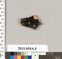 Terracotta fragment of a closed shape, Terracotta, Greek, Attic