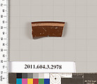 Terracotta rim fragment of a mastoid (drinking cup with narrow base)?, Terracotta, Greek, Attic