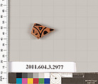 Terracotta fragment of an undetermined shape, Terracotta, Greek, Attic