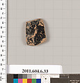Terracotta fragment of an open shape, Terracotta, Greek, Attic