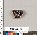Terracotta fragment of a bowl, Terracotta, Greek, Attic