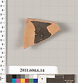 Terracotta fragment of an undetermined shape, Terracotta, Greek, Attic