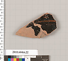 Terracotta fragment of a closed shape, Terracotta, Greek, Attic