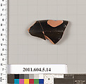 Terracotta rim fragment of a kylix (drinking cup), Terracotta, Greek, Attic