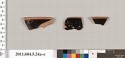 Terracotta rim fragments of kylikes (drinking cups), Terracotta, Greek, Attic