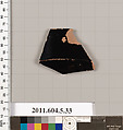 Terracotta rim fragment of a kylix (drinking cup), Terracotta, Greek, Attic