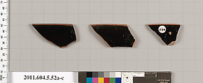 Terracotta rim fragments of kylikes (drinking cups), Terracotta, Greek, Attic