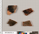 Terracotta fragments of a kylix (drinking cup), Terracotta, Greek, Attic