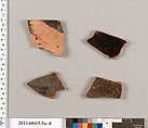 Terracotta fragments of a kylix (drinking cup), Terracotta, Greek, Attic