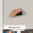 Terracotta fragment of a kylix (drinking cup), Terracotta, Greek, Attic