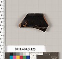 Terracotta rim fragment of a stemless kylix (drinking cup)?, Terracotta, Greek, Attic