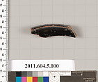 Terracotta fragment of a stemless kylix (drinking cup)?, Terracotta, Greek, Attic