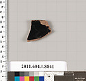 Terracotta rim fragment of a kylix (drinking cup), Terracotta, Greek, Attic