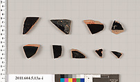 Terracotta fragments of kylikes (drinking cups), Terracotta, Greek, Attic