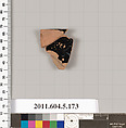 Terracotta rim fragment of a kylix (drinking cup), Terracotta, Greek, Attic