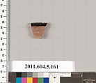 Terracotta rim fragment of a kylix (drinking cup)?, Terracotta, Greek, Attic