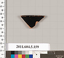 Terracotta rim fragment of a kylix (drinking cup)?, Terracotta, Greek, Attic