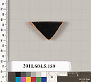 Terracotta rim fragment of a kylix (drinking cup)?, Terracotta, Greek, Attic