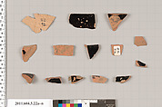 Terracotta fragments of kylikes (drinking cups), Terracotta, Greek, Attic