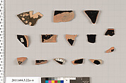 Terracotta fragments of kylikes (drinking cups), Terracotta, Greek, Attic