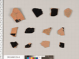 Terracotta fragments of kylikes (drinking cups), Terracotta, Greek, Attic