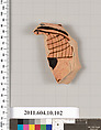 Terracotta fragment of a Genucilia plate, Terracotta, Etruscan, Genucilia