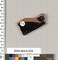 Terracotta fragment of a kylix (drinking cup), Terracotta, Greek, Attic