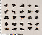 Terracotta fragments of kylikes (drinking cups), Terracotta, Greek, Attic