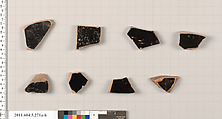 Terracotta fragments of kylikes (drinking cups), Terracotta, Greek, Attic