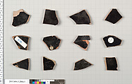 Terracotta fragments of kylikes (drinking cups), Terracotta, Greek, Attic