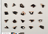 Terracotta fragments of kylikes (drinking cups), Terracotta, Greek, Attic