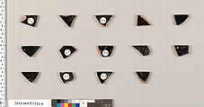 Terracotta rim fragments of kylikes (drinking cups), Terracotta, Greek, Attic