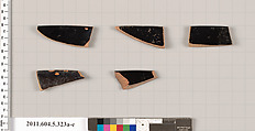Terracotta rim fragments of kylikes (drinking cups), Terracotta, Greek, Attic