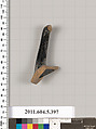 Terracotta fragment of a kylix (drinking cup), Terracotta, Greek, Attic